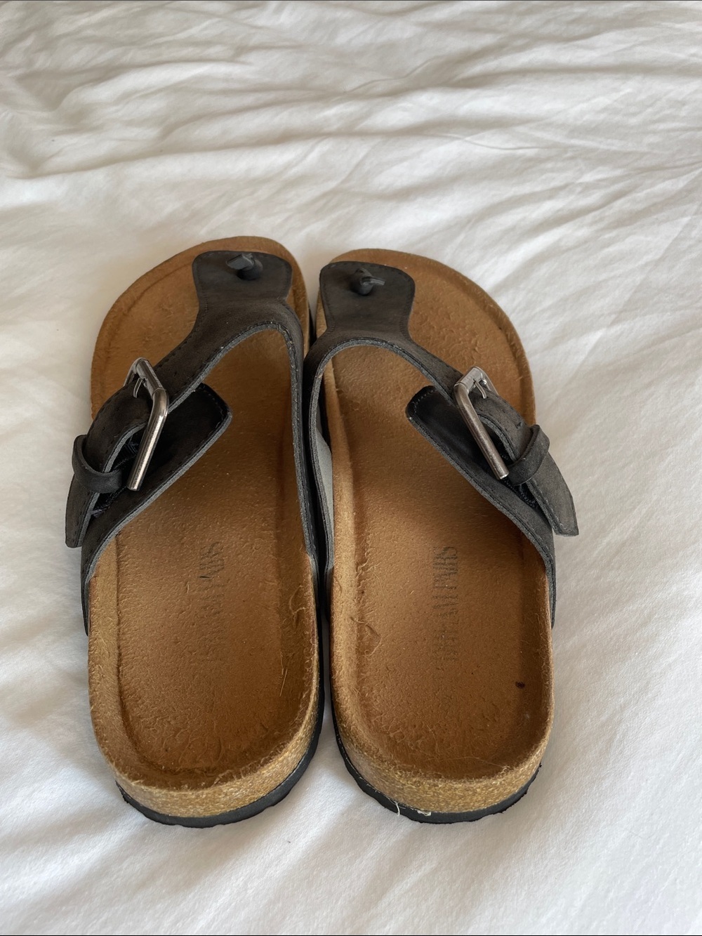 Gray Suede Buckle Thong Sandals-Soft! One of your best purchases on Poshmark! - Picture 4 of 6